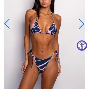 Stylish Pink and Blue Bikini Set